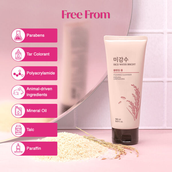 The Face Shop Rice Water Bright Facial Foaming Cleanser - Image 2